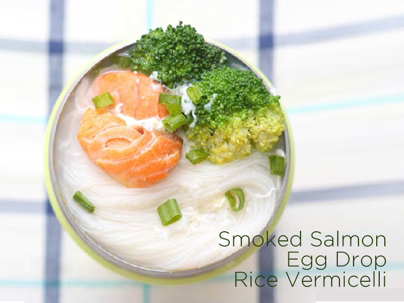 Smoked Salmon Egg Drop Rice Vermicelli