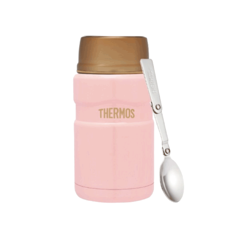 SK3022 710ml Golden Cap Stainless Steel King Food Jar with Spoon