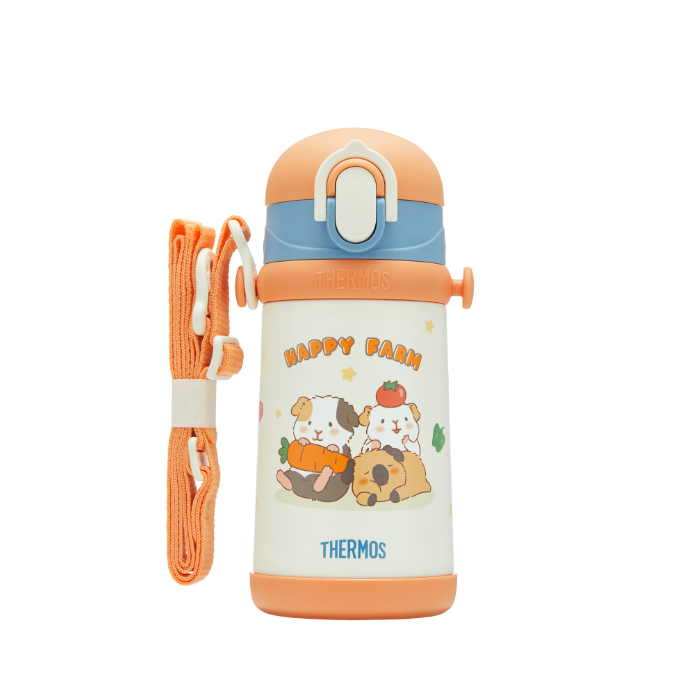 TCKB-403S 400ml Happy Farm Straw Bottle with Shoulder Strap