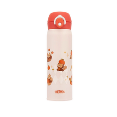 TEMI-500S 500ml Red Panda Straw Bottle