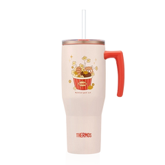TSKP-1100 1.1L Red Panda Straw Mug with Slide Lock Lid